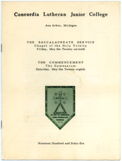 Concordia Lutheran Junior College Graduation Ceremony, 1966