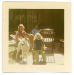 Dan (background), with Scout and Tricia